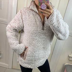 NWT Softest Sherpa Teddy Sweatshirt 1/4 zip